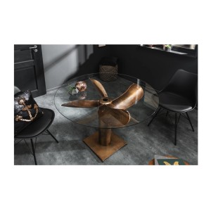 Table ALUMIA bronze vue de haut