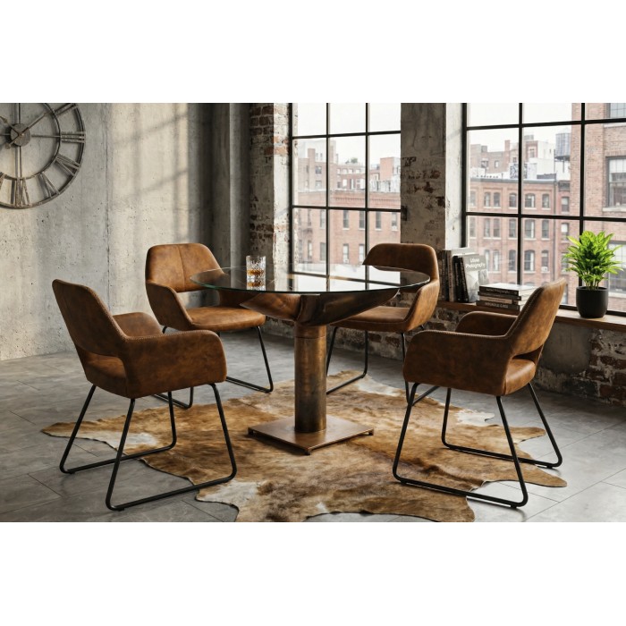 Table ALUMIA bronze mise en situation
