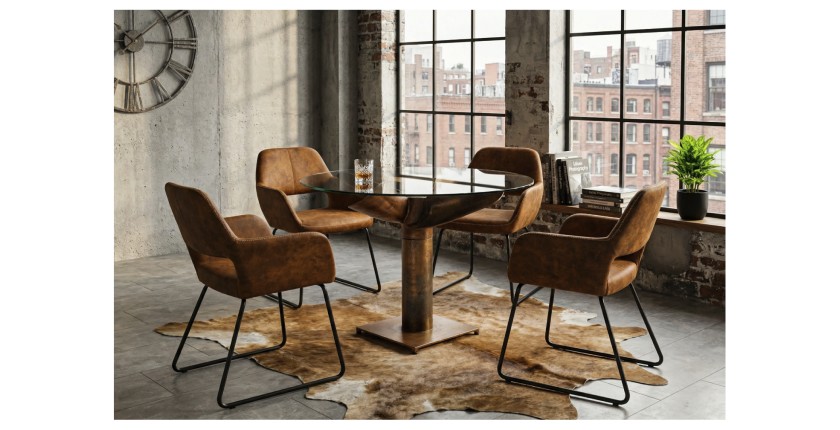 Table ALUMIA bronze mise en situation