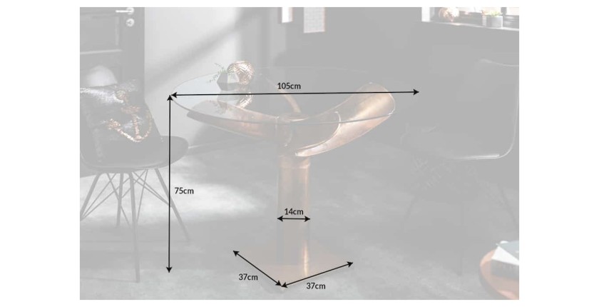 Table ALUMIA bronze dimensions