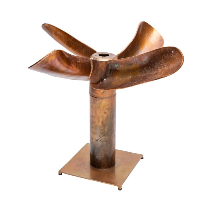 Pied de la table ALUMIA bronze sur fond blanc