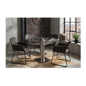 Table ALUMIA argentée vue éloignée