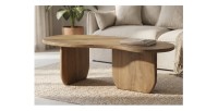 Table basse NERA en bois de manguier foncé mise en situation
