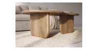 Table basse NERA en bois de manguier foncé vue de bas