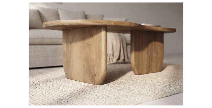 Table basse NERA en bois de manguier foncé vue de bas