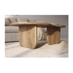 Table basse NERA en bois de manguier foncé vue de bas