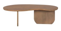 Table basse NERA en bois de manguier foncé vue de face sur fond blanc