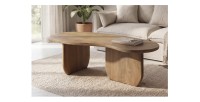 Table basse NERA en bois de manguier foncé vue rapprochée