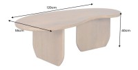 Table basse NERA en bois de manguier foncé dimensions