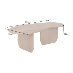 Table basse NERA en bois de manguier foncé dimensions