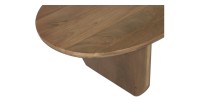 Zoom sur la matière du plateau de la table basse NERA en bois de manguier foncé