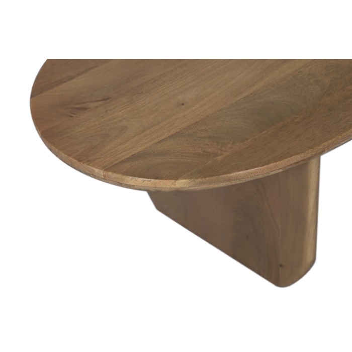 Organische salontafel NERA 120 cm in massief mangohout - Natuurlijke kiezelvorm