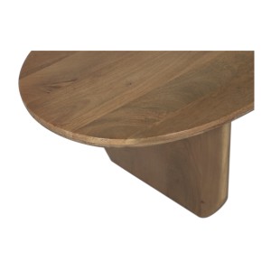 Zoom sur la matière du plateau de la table basse NERA en bois de manguier foncé