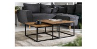 Tables basses gigognes NERA aspect bois vues de face