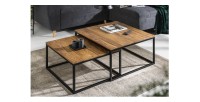 Tables basses gigognes NERA aspect bois mises en situation