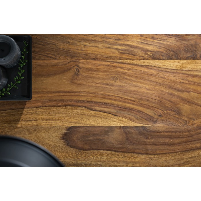 Nesttafel VORTEX van massief Sheesham hout en zwart metaal