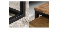 Zoom sur les détails des tables basses gigognes NERA aspect bois