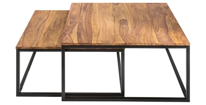 Tables basses gigognes NERA aspect bois