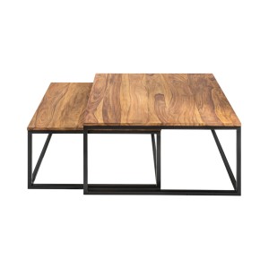 Tables basses gigognes NERA aspect bois