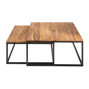 Tables basses gigognes NERA aspect bois
