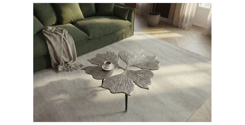 Table basse LOTUSIA argentée 75cm vue rapprochée