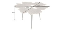 Table basse LOTUSIA argentée 75cm dimensions
