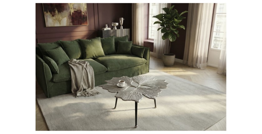 Table basse LOTUSIA argentée 75cm vue éloignée