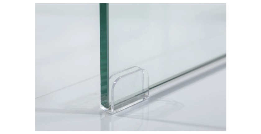 Zoom sur l'un des pieds du lot de 2 tables basses HOLOW transparente