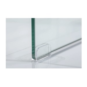 Zoom sur l'un des pieds du lot de 2 tables basses HOLOW transparente
