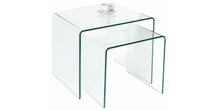 Lot de 2 tables basses HOLOW transparente