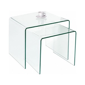 Lot de 2 tables basses HOLOW transparente