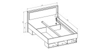 copy of Letto 140x200 VOX con 3 nicchie e 2 spazi per cassetti, senza rete