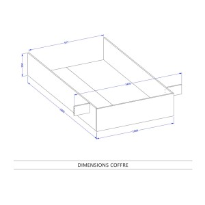 copy of Letto contenitore 140x200 stile industriale - Collezione MILOS. Colori rovere grezzo e nero.
