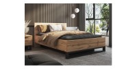 copy of Letto contenitore 140x200 stile industriale - Collezione MILOS. Colori rovere grezzo e nero.