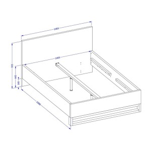 copy of Letto contenitore 140x200 stile industriale - Collezione MILOS. Colori rovere grezzo e nero.