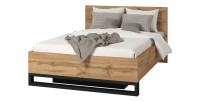copy of Letto contenitore 140x200 stile industriale - Collezione MILOS. Colori rovere grezzo e nero.