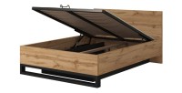 copy of Letto contenitore 140x200 stile industriale - Collezione MILOS. Colori rovere grezzo e nero.
