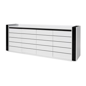 Buffet LINA blanc et noir avec LED – 220 x 87 x 50 cm