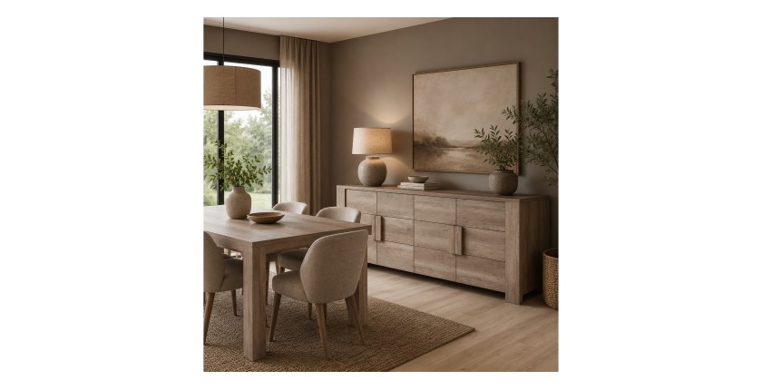 Grand buffet FARRA – 4 porte – Rovere Dab Canyon – 216 x 85 x 47 cm