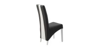 Lot de 2 chaises BASIKA noir et blanc similicuir design vintage