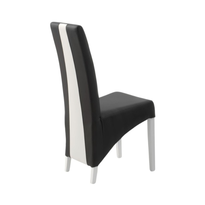 Chaise BASIKA noire et blanche vue de dos