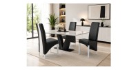 Lot de 2 chaises BASIKA noires et blanches mise en situation
