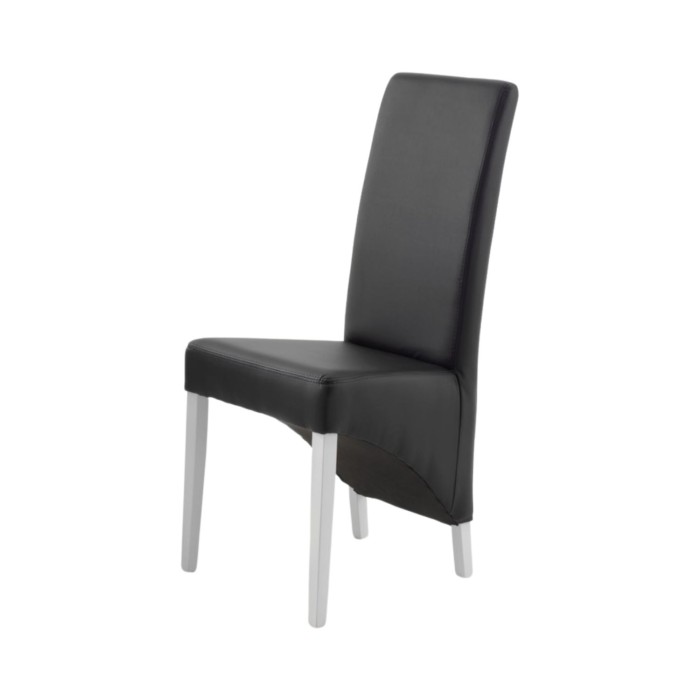 Chaise BASIKA noire et blanche vue de face
