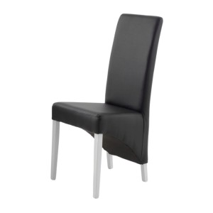 Chaise BASIKA noire et blanche vue de face