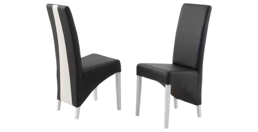 Lot de 2 chaises BASIKA noires et blanches