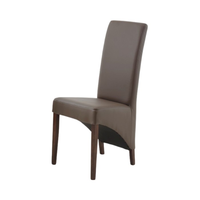 Set van 2 BASIKA stoelen in taupe bruin imitatieleer - Vintage stijl