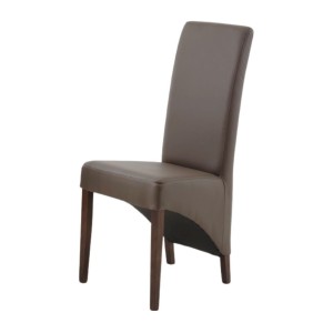 Lot de 2 chaises BASIKA marron similicuir design vintage salle à manger