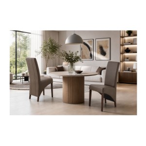 Lot de 2 chaises BASIKA marron mises en situation