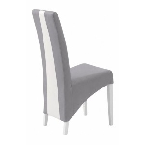 Chaise BASIKA grise et blanche vue de dos