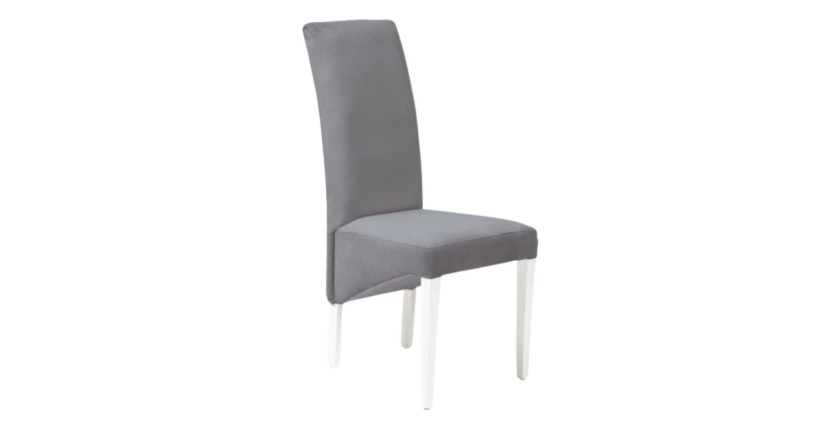 Chaise BASIKA grise et blanche vue de face